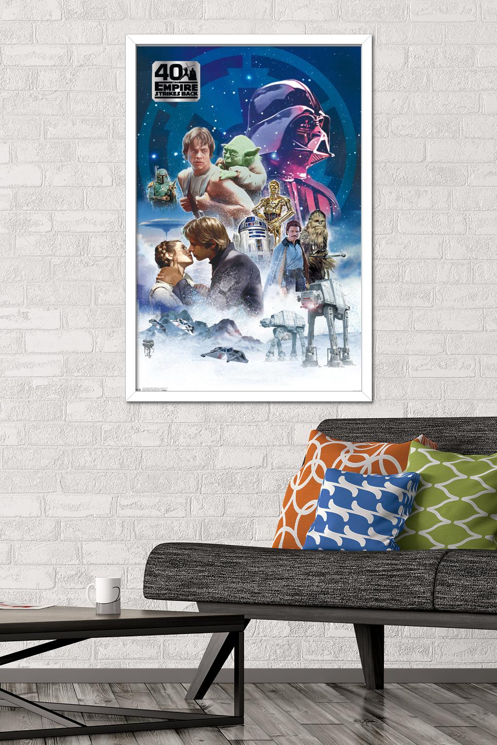 Star Wars: The Empire Strikes Back 40th - Classic Wall Poster, 22.375" x 34", Framed