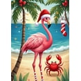 thumbnail image 4 of Colorful Design Christmas Flamingo Polyester Decorative Beach Banner for Holiday Party Indoor Decoration Event Celebration, 4 of 8