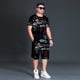 thumbnail image 5 of Conjunto de camiseta y pantalones cortos de playa informales con estampado digital 3D de animales para hombre, 5 of 5