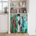 thumbnail image 6 of Abstract Green Tier Curtains 54 Inch Length, Painting Buildings Geometric Color Block Cafe Short Curtains for Bathroom Over Sink, Small Kitchen Curtain Light Filtering Drapes 2 Panels 27.5"Wx54"L, 6 of 8