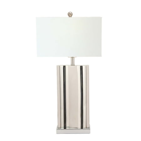 Black And White Table Lamps Decmode Set of 2 eclectic 29 inch white iron table lamps with black accents and white drum shade, White ()