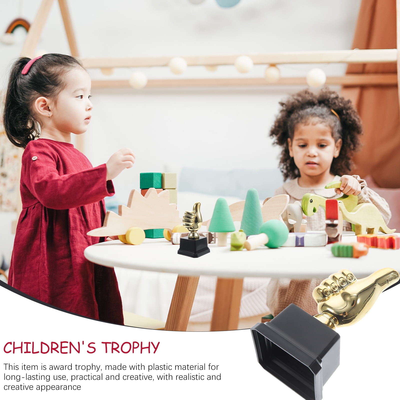 unbranded 8 Pcs Inflatable Trophy Game Party Prize Men and Women Child 13X6.3cm Golden