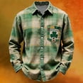 thumbnail image 2 of IWRICH Men's St. Patrick's Day Print Casual Shirt Shamrock Saint Patricks Day Shirt 07-Green XL, 2 of 3