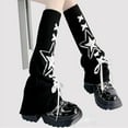 thumbnail image 2 of PIKADINGNIS Leg Warmers for Women Cute Punk Y2k Stars Japanese Style Covers Girls Bowtie Lace Straps Cotton Knitted Kawaii Trumpet, 2 of 7
