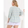 thumbnail image 4 of Blusa floral Agnes Orinda con volantes y péplum cuello en V estampado Ditsy blanco XXL, 4 of 5