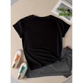 thumbnail image 3 of Women'S Plus Size Round Neck T-Shirt with Heart-Shaped Rose Flowers for Valentine'S Day, Short Sleeves for Spring And Summer., 3 of 6