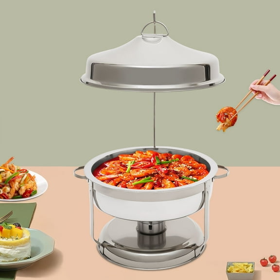 Chafing Dish Buffet Set, 9L/9.5QT Stainless Steel Chafing Dish Buffet Buffet Servers and Warmers with Hanging Top Lid for Party,Restaurant,Hotel(Silver)