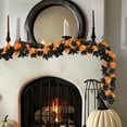 thumbnail image 6 of YgkuHd Halloween Garland, 2pcs Halloween Black Vines Artificial Maple Leaf Vines Artificial Green Plant Halloween Decoration for Halloween Thanksgiving Fireplace Mantel Decor​​, 6 of 6