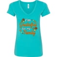 thumbnail image 3 of Inktastic I'm Grateful for My Family in Orange with Fall Leaves Women's V-Neck T-Shirt, 3 of 5