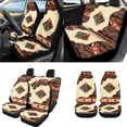 thumbnail image 2 of Uorisanigo Cactus Southwest Aztec 18 Pcs Car Seat Covers Full Set Includes Shoulder Strap Protector Center Console Pad Steering Wheel Covers Gear Shift Headrest Protector Cup Holder Coaster Keychain, 2 of 7