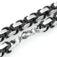 thumbnail image 5 of QQTDFG 5/6/8mm Silver Gold Black 316L Stainless Steel Byzantine Box Chain Mens Necklace-Silver Black-6mm-9inch bracelet, 5 of 7