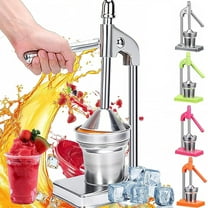 Cast Iron Juicer Hand Press, Stainless Steel Manual Juicer Hand Press, With Non-skid Cup Baseeffort Saving Lever, Stainless Steel Lemon Squeezer for Bar Kitchen (Silver)