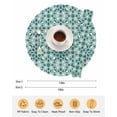 thumbnail image 6 of 15 Inch Round Placemats Set of 4, Teal Green Non Slip Heat Insulation PP Table Mats, Vintage Abstract Geometric Texture Washable Place Mats for Kitchen Dining Party Table Decor, 6 of 7