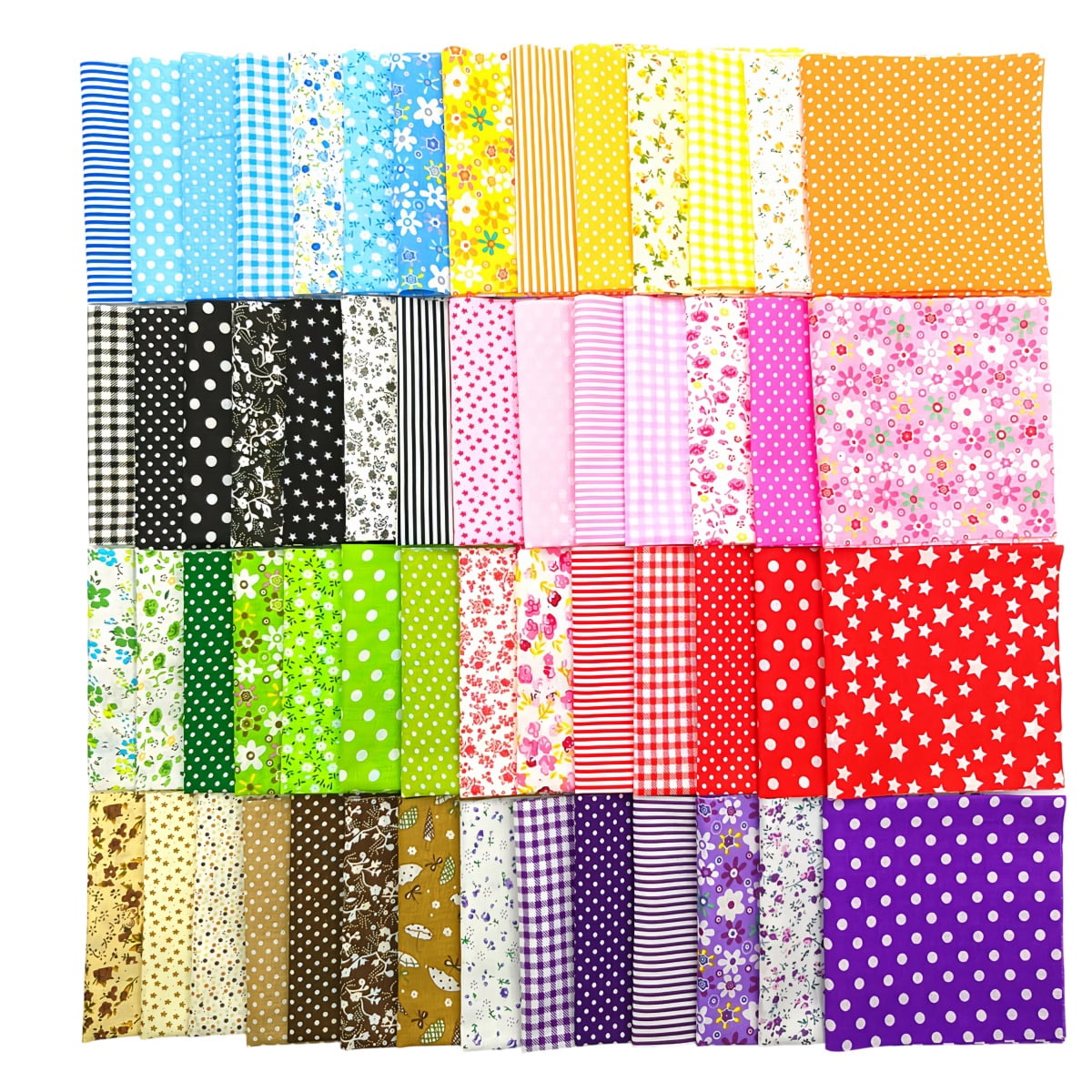 iMzoon 56Pcs 10"x10" Quilting Cotton Fabric Squares Quilting Supplies No Repeat Multi-Color Design Printed Floral Fabric for Quilting Sewing DIY Crafts & Quilt Beginners