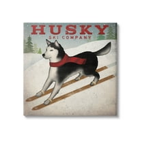 Stupell Industries Husky Ski Company Winter Slopes Dog Graphic Art Gallery Wrapped Canvas Print Wall Art, Design by Ryan Fowler