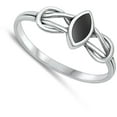 thumbnail image 4 of CHOOSE YOUR COLOR Knot Simulated Black Onyx Ring .925 Sterling Silver Band CZ Female Size 4, 4 of 4