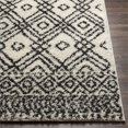 thumbnail image 2 of Surya Beni shag BSH-2310 31 x 87" Runner Fabric Rug in Black and Cream, 2 of 7