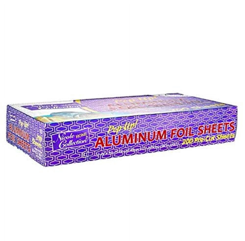 Nicole Home Collection Pre-Cut Aluminum Foil Sheets, 12x10.75 Inches, 200 Sheets