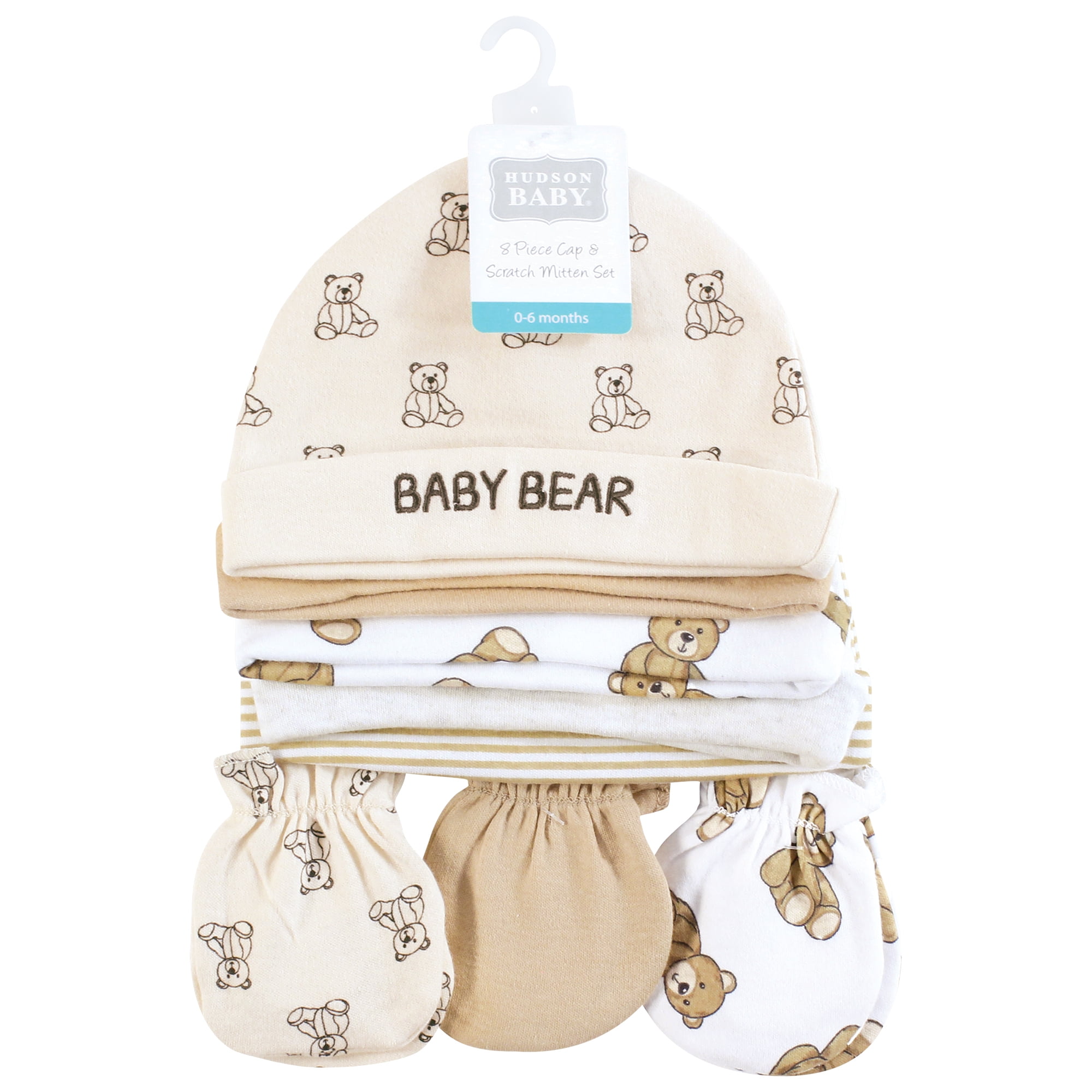 Hudson Baby Baby Girls' Cotton Headband and Scratch Mitten