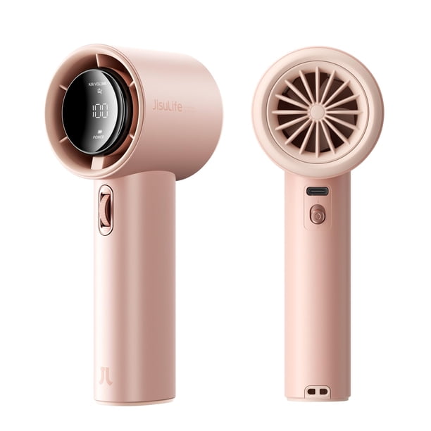 Ventilador de mano JISULIFE Portable Turbo Speed ajustable Rosa