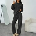 thumbnail image 2 of Wutalume Women's Casual Hooded Sweatshirt and Oversized Wide Leg Joggers Set, Relaxed Fit Sportswear and Lounge Outfit,Black XL, 2 of 6