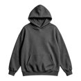 thumbnail image 2 of Zorvxlyn Fleece Lined Hoodies for Men Dropp Shoulder Oversized Hooded Sweatshirts for Men Winter Flannel Streetwear Lightweight Sweatshirt Men with Pocket Dark Gray XXL, 2 of 4