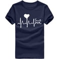thumbnail image 3 of Ecqkame Summer Short Sleeve T-Shirts for Women Printed Casual Tee Shirts Comfortable Loose Crew Neck Tops Navy B XL, 3 of 7