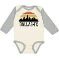 thumbnail image 3 of Inktastic Dallas Texas Skyline Vintage Boys or Girls Long Sleeve Baby Bodysuit, 3 of 5