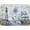 Nautical, variant on Chinoiserie Flowers Dish Drying Mat for Kitchen Counter, 18x24 Inch Vintage Blue Floral Birds Ultra Absorbent Reversible Dish Drainer Mats Plate Holder