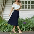 thumbnail image 3 of Maean Womens Skirts High Elastic Waist Flowy Summer Midi Skirt Causal A Lined Clothes with Pockets, 3 of 7