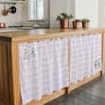thumbnail image 6 of Eucalyptus Leaves Tier Curtains 36 Inch Length, Pink Plaid Summer Botanical Cafe Short Curtains for Bathroom Over Sink, Small Kitchen Curtain Light Filtering Tiered Drapes 2 Panels 27.5"Wx36"L, 6 of 8