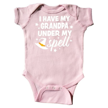 

Inktastic I Have My Grandpa Under My Spell with Cute Witch Hat Gift Baby Boy or Baby Girl Bodysuit
