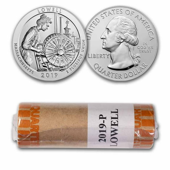 2019-P ATB Quarter Lowell National Historical Park 40-Coin RollBU
