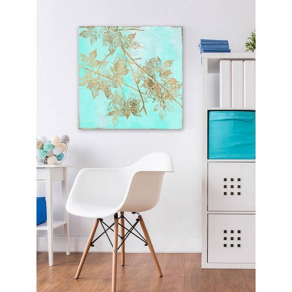 Marmont Hill "Aqua & Gold Maple I" Painting Print on Wrapped Canvas