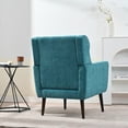 thumbnail image 5 of Jopath Accent Chair,Chenille Arm Chairs with Solid Wood Leg ,Comfy Soft Padded Lounge Chair with Pillow for Living Room Bedroom Apartment Teal, 5 of 9