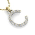 thumbnail image 4 of SuperJeweler C Initial Necklace In 14 Karat Yellow Gold With 18 Diamonds, With Free 18 Inch Chain, For Women, 4 of 6