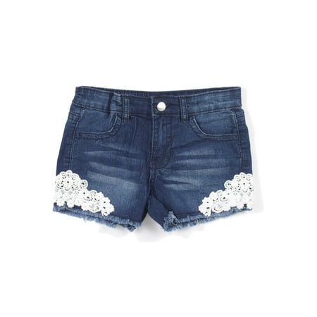Girls Stretch 4 Pockets Premium Shorts with Lace