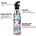 thumbnail image 3 of Blue Hat Rabbit Easter Eggs Sports Bottle with Straw Stainless Steel Water Jug Portable Thermal Cup Leak-proof 1000ML, 3 of 9