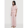 thumbnail image 3 of Women's Collared Drawstring Waist Button Front Shirt, 3 of 4