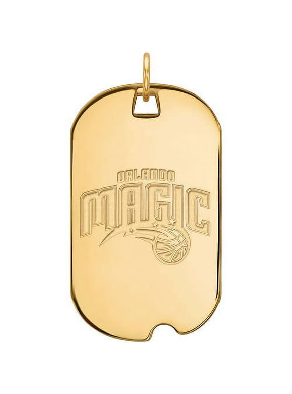 LogoArt NBA Orlando Magic 14kt Yellow Gold Large Dog Tag