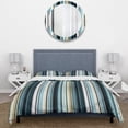 thumbnail image 3 of Designart "Classic Blue Elegance Striped Pattern" Blue Modern - Bedding Set, 3 of 6