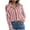 Red, variant on FamilyThread Womens Cuffed Striped V Neck Shirt Casual Collar Long Sleeve Oversized Button Down Blouse Summer Tops