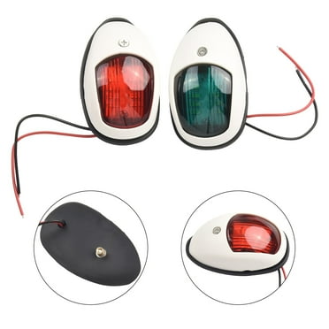 1Pair Red & Green 8 Led Navigation Lights Marine Bow Light Lamp for Boat Pontoon