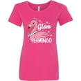 thumbnail image 3 of Inktastic Glam Pink Flamingo with Pearls Women's T-Shirt, 3 of 5