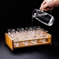 thumbnail image 5 of Premium Glass Legged Drinking Glasses Set of 9 Decorative 50ml Shot Cups with Exquisite Carving, 5 of 8