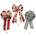 thumbnail image 6 of Jlong Christmas Bows Tree Topper Red Black White Buffalo Plaid Ornaments Handmade for Wreath Door Burlap Rustic Farmhouse Decoration, 6 of 6