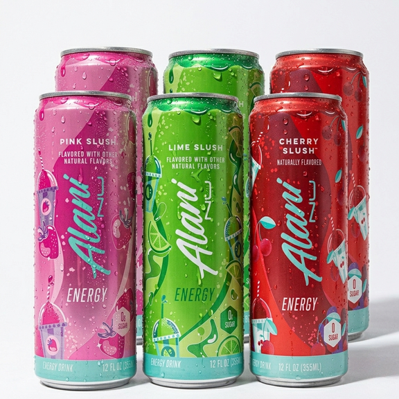 New Alani Energy Drinks (Limited Edition) Lime Slush, Cherry Slush, Pink Slush Variety Pack Sugar-Free, Low-Calorie, Energy Boost Drink 12 fl oz (Pack of 6) Repackaged By * PickAndGo*