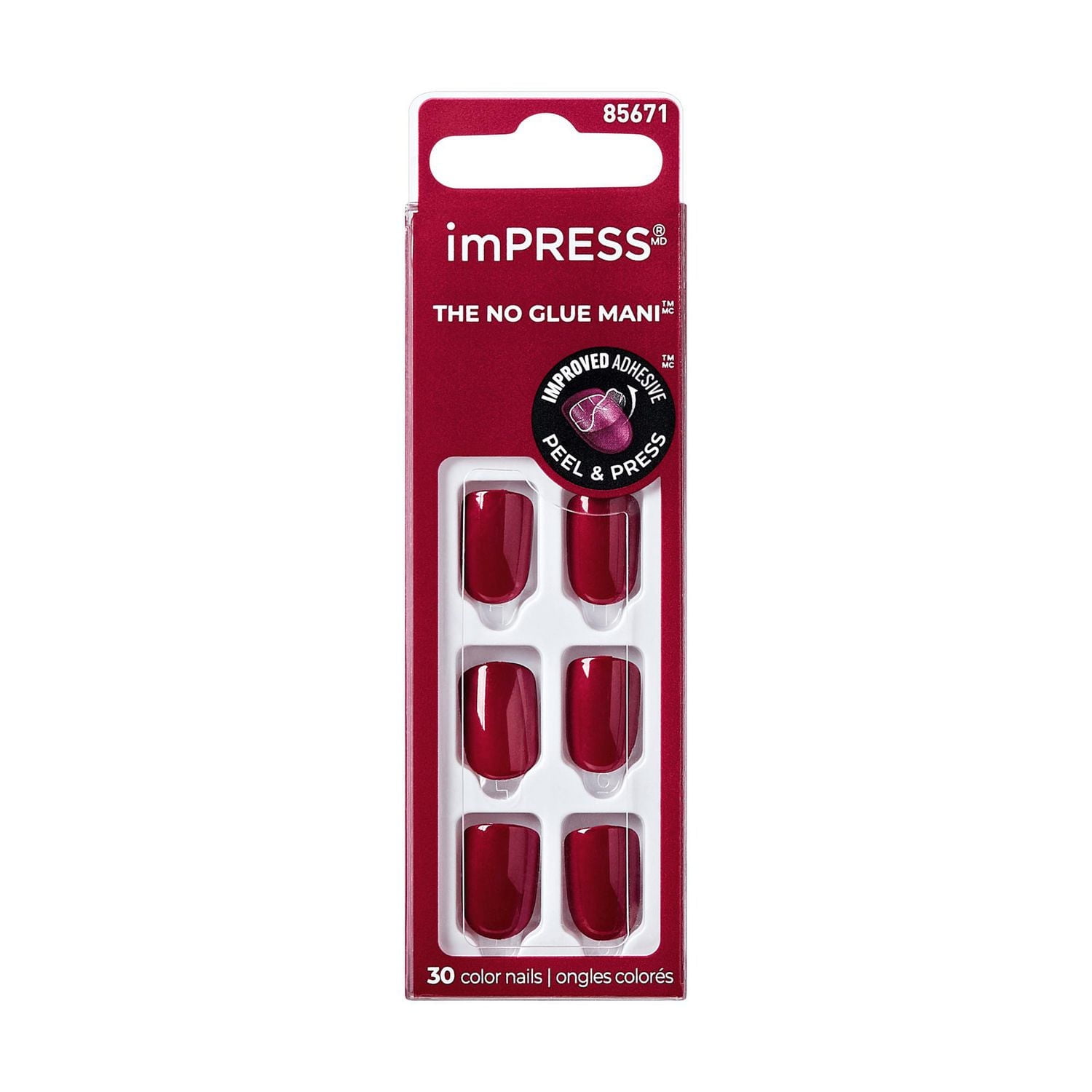 KISS ImPRESS Color - Fake Nails, 30 Count, Short, Gel in minutes