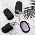 thumbnail image 6 of Set of 4 Apartment Bathroom Decor,Black Bathroom Accessories Set,Soap Dish and Mouthwash Cup,Plastic Soap Dispenser and Toothbrush Holder Set, 6 of 6