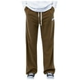 thumbnail image 1 of Zszcpp Wide Leg Pants Men'S Solid Color Drawstring Waistband Corduroy Wide Leg Trendy Comfy Trousers Casual Trouser, 1 of 7